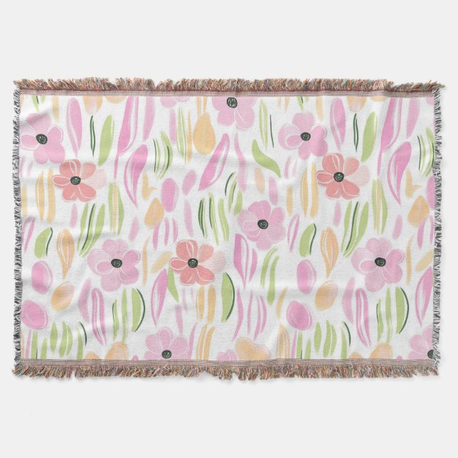Pastell-Retro-Blumen (5) Decke (Vorderseite)