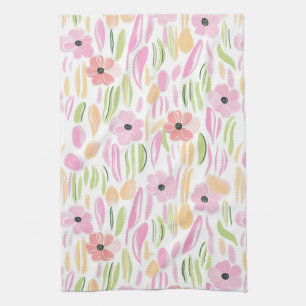 Pastell Retro Blumen (5) Geschirrtuch