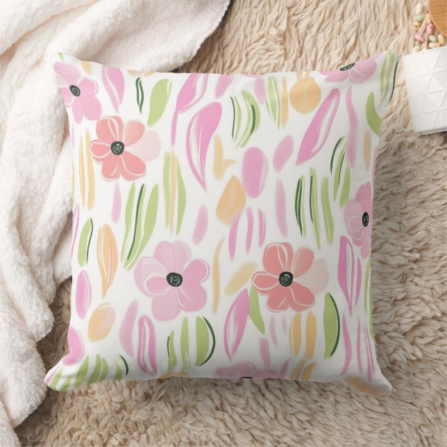 Pastell Retro Blumen (5) Kissen (Decke)