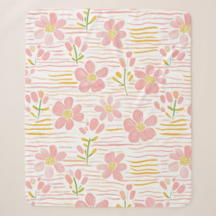 Pastell-Retro-Blumen (6) Sherpadecke