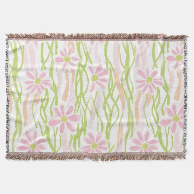 Pastell-Retro-Blumen (8) Decke (Vorderseite)