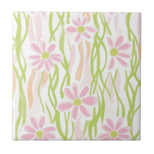 Pastell Retro Blumen (8) Fliese