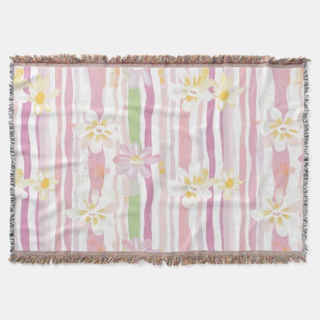 Pastell-Retro-Blumen (9) Decke (Vorderseite)