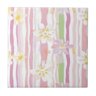 Pastell Retro Blumen (9) Fliese