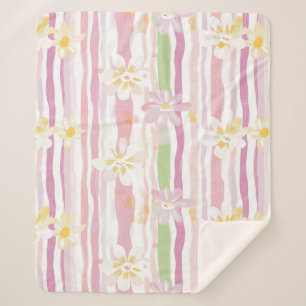 Pastell-Retro-Blumen (9) Sherpadecke