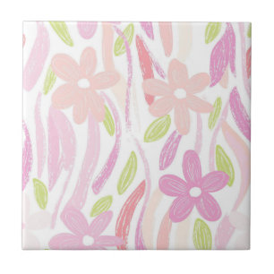 Pastell-Retro-Blumenmuster (10) Fliese
