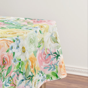 Pastell Romantisches Rosenmuster Kurz Tischdecke