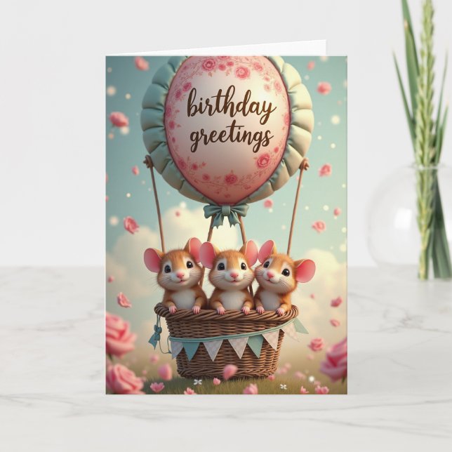 Pastell-Rosa-Birthday-Karte Karte (Vorderseite)