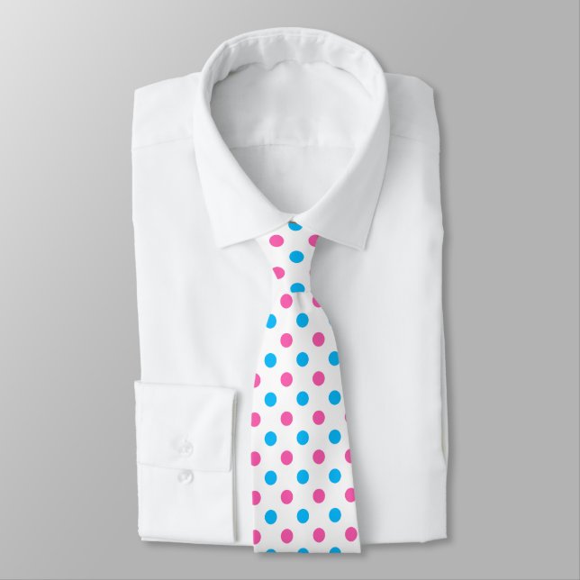 Pastell-Rosa-Blau-Punkte-Muster Krawatte (Gebunden)