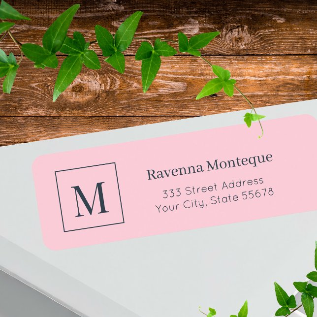 Pastell Rosa Eleganter Personalisierter Monogramm  (Von Creator hochgeladen)