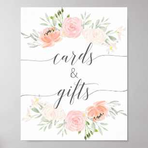 Pastell-Rosa-Geschenke-und-Karten-Schild Poster
