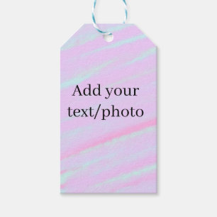 Pastell rosa grün Foto Text Wasserfarbe Retro Geschenkanhänger