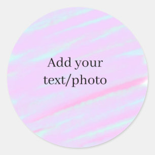 Pastell rosa grün Foto Text Wasserfarbe Retro  Runder Aufkleber