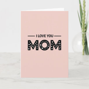 Pastell Rosa Ich liebe dich Mama Karte