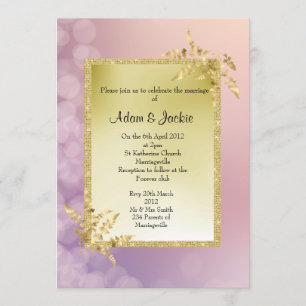 Pastell rosa lila Blattgold ELEGANT WEDING Einladung