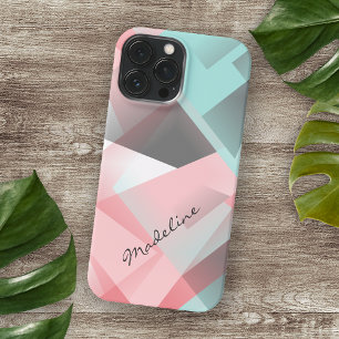 Pastell-Rosa-Mintgrün-Grau-Mosaikmuster Case-Mate iPhone Hülle
