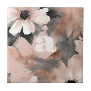Pastell-Rosa-Monogramm Fliese