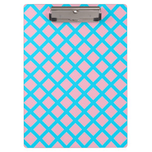 Pastell-Rosa- und Blaue Diamantmuster Klemmbrett