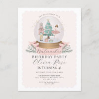 Pastell Rosa Weihnachts Nussknacker Geburtstagsfei
