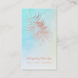 *~* Pastell Rose Gold Palm Leaf Türkis Ombre Visitenkarte