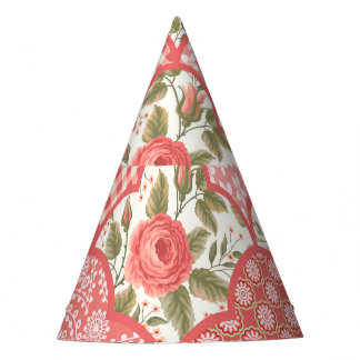 Pastell-Rose Muster für Blumenmuster Partyhütchen