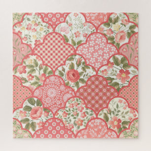 Pastell-Rose Muster für Blumenmuster Puzzle