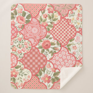 Pastell-Rose Muster für Blumenmuster Sherpadecke