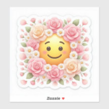 Pastell-Rosen-Blüten-Lächeln-Aufkleber