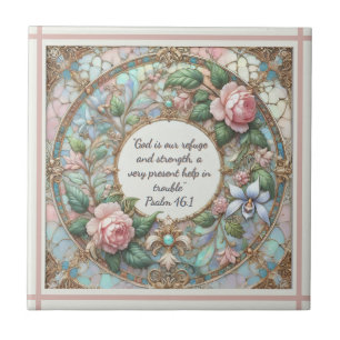 Pastell-Rosengarten Rosenlinienrahmen Creme-Hinter Fliese