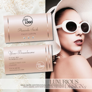 Pastell-Rosenkorallen-Schimmer Glitzerschmuck und  Visitenkarte