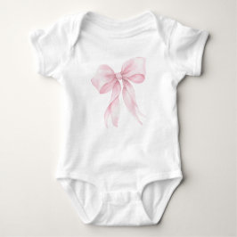 Pastell rot rosa Bow minimalistisch Baby Strampler