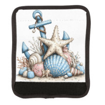 PASTELL ROT WEIß BLAU NAUTISCHER ANKER & MUSCHELN