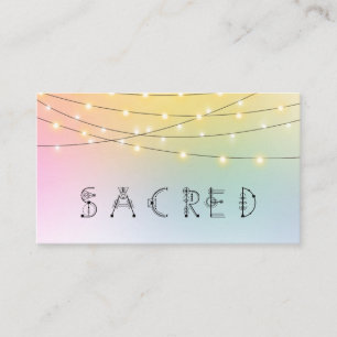 *~* Pastell SACRED Lichterkette Psychic Reiki Visitenkarte