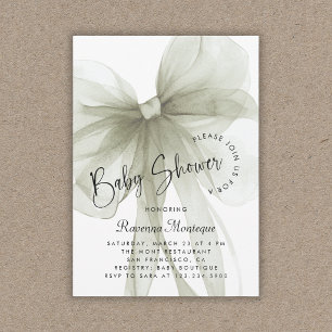 Pastell-Sage-Bogen Coquette Moderne Babyparty Einladung