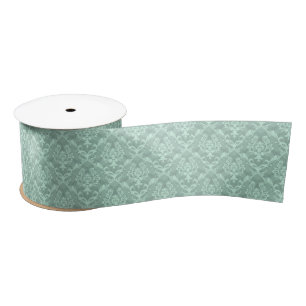 Pastell Sage Green Floral Lace Muster Satinband