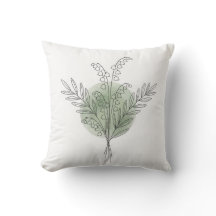Pastell-Sagegrün-Line-Art-Maillanblume