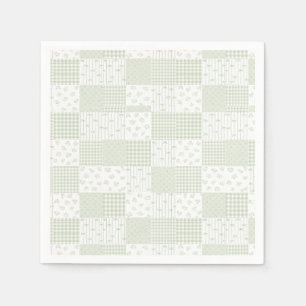 Pastell-Sagegrün-Vintage-Patchwork-Baby-Shower Serviette