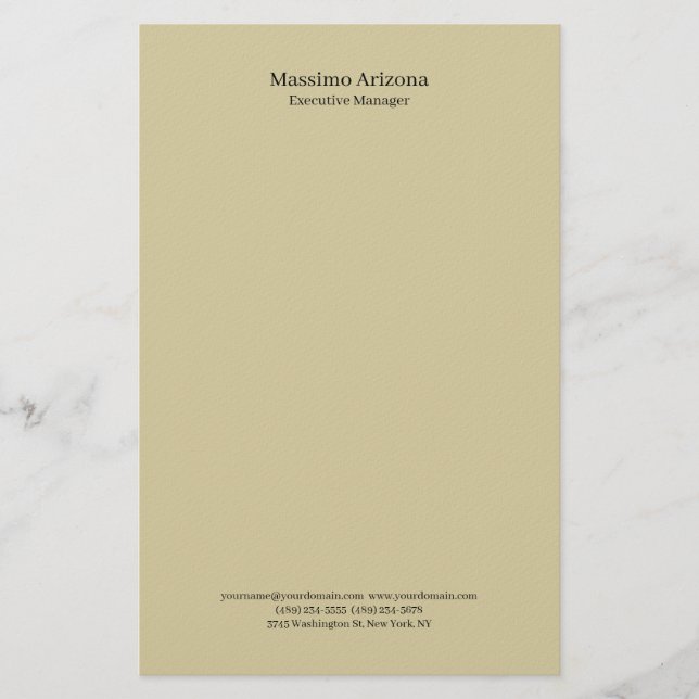 Pastell-Sand-Ebene-Professionell-Modern-Minimalist Briefpapier (Vorderseite)
