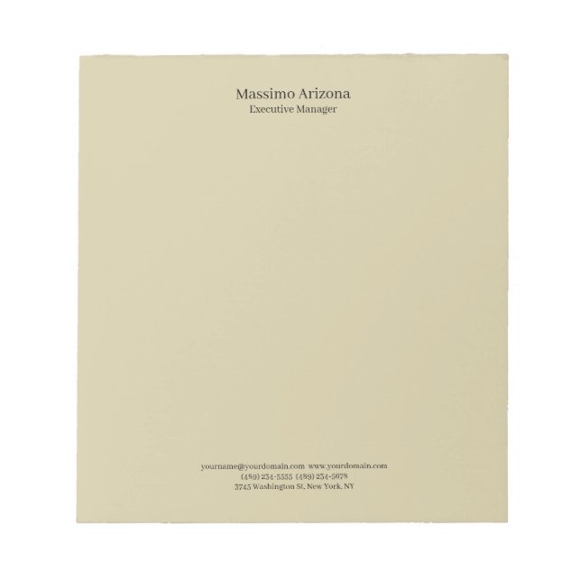 Pastell-Sand-Ebene-Professionell-Modern-Minimalist Notizblock (Vorderseite)