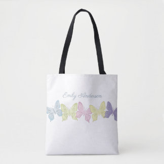 Pastell-Schmetterlings-Muster-Tote-Bag mit All-Ove