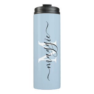 Pastell Script Monogram Thermal Tumbler Thermosbecher