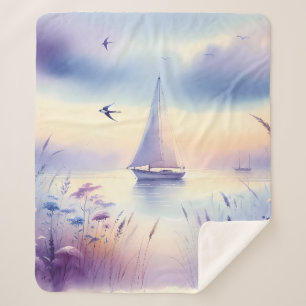 Pastell-Segelschiff-Küsten-Traumlandschaft Sherpadecke