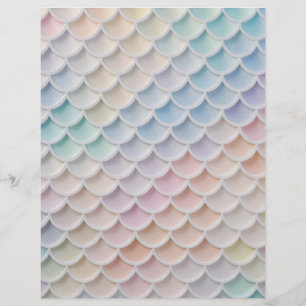 Pastell Shimmer Mermaid Scales Scrapbook Paper