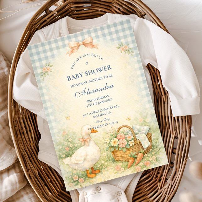 Pastell Silly Goose Farm Babyshower Einladung (Von Creator hochgeladen)