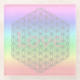 Pastell Silver Mandala Energy  Glasuntersetzer