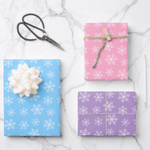 Pastell Snowflake Wrapping Paper Set Geschenkpapier Set