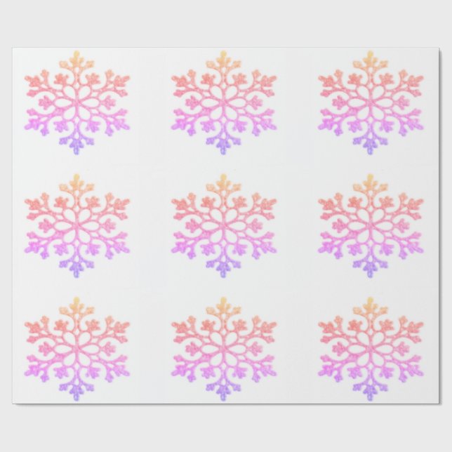 Pastell Snowflakes Packpapier (Flach)