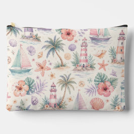 PASTELL SOMMER TROPISCHE BLUMEN BOOTE LEUCHTTÜRME ZUBEHÖRTASCHE