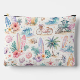 PASTELL SOMMER TROPISCHE BLUMEN & SURFBRETTER ZUBEHÖRTASCHE