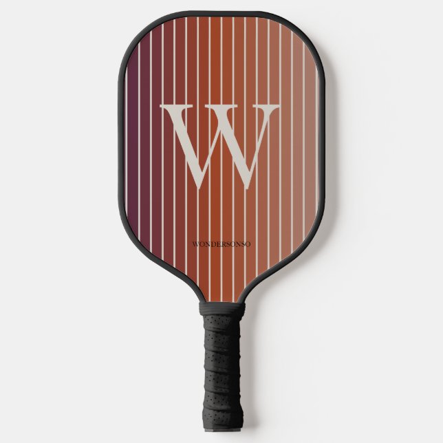 Pastell-Sonnenaufgangs-Monogramm Pickleball Schläger (Vorderseite)
